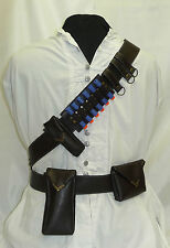 Bandolier / Utility Belt - Steampunk Adventurer Faux Leather - Metal Fitting Lot
