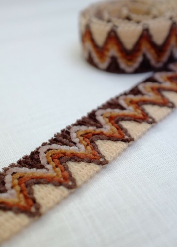 Retro fabric braid trim - -, 3cm