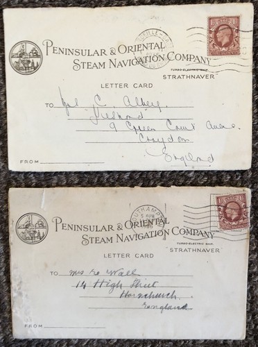 Rms strathnaver letter cards - rms,