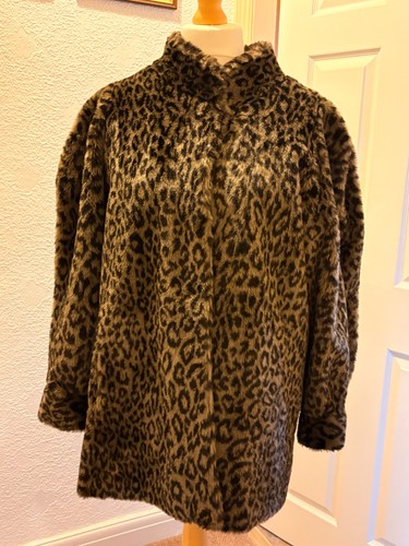 Vintage 80s leopard print faux - 80s,