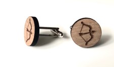 Hawkeye's Bow Superhero Cufflinks Men's Cufflinks In Walnut Wood With Gift Box