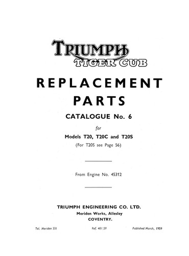1959 triumph tiger cub - (1206),