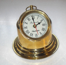 VINTAGE THE NAUTICALIA COMPANY SHIPS BRASS BINNACLE CLOCK MARINE NAUTICAL