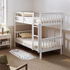Single white bunk bed