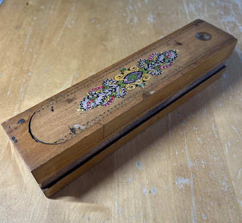Vintage wooden pencil case - pencil,