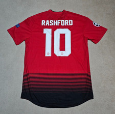 Manchester United 2018/2019 Match Issue Rashford #10 Adidas CL Shirt - Size 8