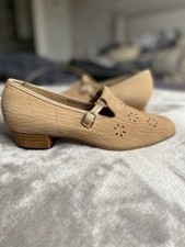 Glovemocs By Church Beige Leather Mary Jane Shoes Uk 6.5 C New RARE Circa 60’s