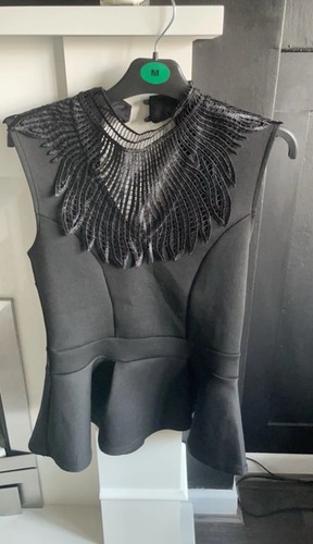 Lipsy black lace - lace, peplum
