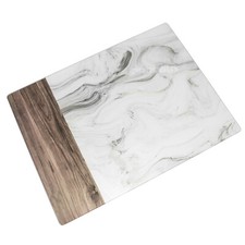 Marble & Wood EFFECT Glass Kitchen Worktop Saver Chopping Board Trivet Pot Stand