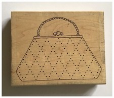 Elusive Images Large Rubber Stamp Handbag Embroidery C 2005 Ex Cond Card Making