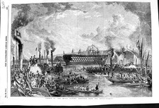 Original Old Antique Print 185