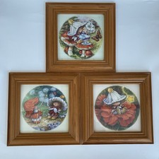 3 x  Victoria Plum Framed Print Art Pictures Small 21.5cm x 21.5cm Wall Hanging