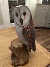 Calved Wooden Owl