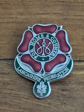 Home And Country Lancashire Badge Enamel Military Item Rare Collectors Piece 1r