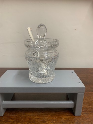 Chrystal glass jam pot - chrystal,