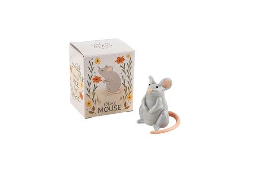 Artisan glass mouse ornament - glass,