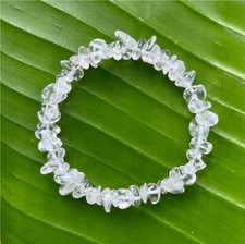 Crystal Gemstone Stretch Bracelet Natural Stone Chip Round Chakra Stretch Reiki