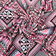 FS567 Pink Aztec Print Jersey