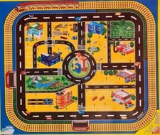 GIANT CITY "PLAYMAT" ROAD LAYOUT CARS FLOOR PLASTIC MAT