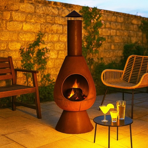 Chiminea modern patio - chiminea, garden