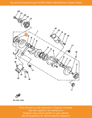 Yamaha bearing 93306 - yamaha, bearing,