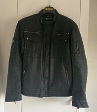 Oxford Hardy Wax Cotton Motorcycle Motorbike Jacket - Black  Size 4XL 50 VGC