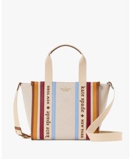 Kip Stripe Small Tote, Kip Canvas Stripe Small Tote, Fits Largest Iphone, Large