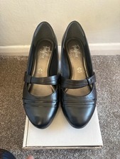 M&S Black Leather Wide Fit