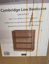 Vida Designs Cambridge Low Bookcase – Oak Effect – New (Box Dirty)