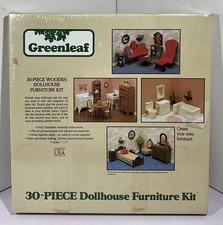 VINTAGE 1987 GREENLEAF DOLL HOUSE 30 PIECE FURNITURE KIT, NEW & SEALED