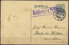 Postal Stationery Germany German Empire, 1915. Kevelaer to Wullen.   Censored 