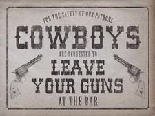 Cowboys leave your guns retro - cowboys, guns,