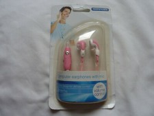Pink SIGNALEX Computer Earphones with Microphone two 3.5mm plugs volume control
