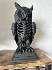Gothic Skeleton Owl Tea Light Holder and Ornament Gothic Decor