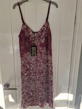 Biba New With Tag Women's Jersey Chemise Size 12 Grey And Burgandy Colour