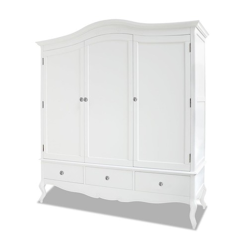 Juliette white triple wardrobe - white,