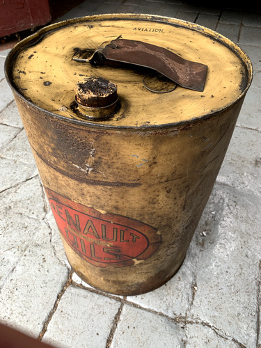 Vintage renault oil drum - vintage,