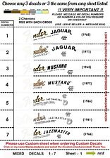 3 Guitar Head stock decals