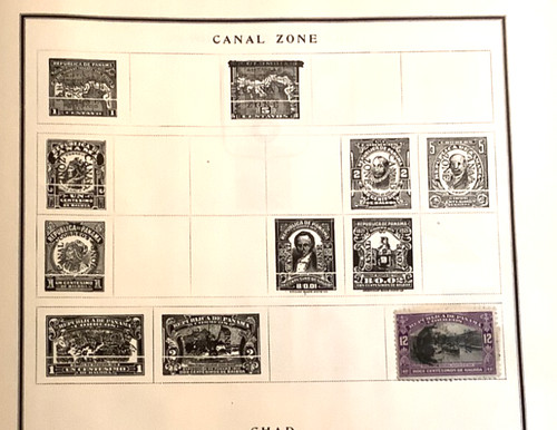 Canal zone hinged - 1, vintage