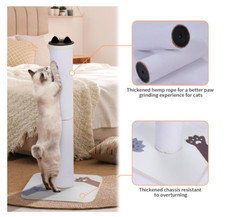 24" Cat Scratch Scratching Post Pet Scratcher Pole Kitten Activity Tower Toy