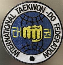 ITF  dobok Logo Embroidered Patch Badge Taekwondo tkd Iron On Stitch To Suit