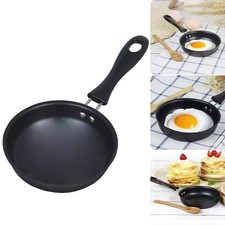 12cm Mini Egg Frying Pan, Pure Iron Non-Stick Coating, Flat Base, Induction Safe