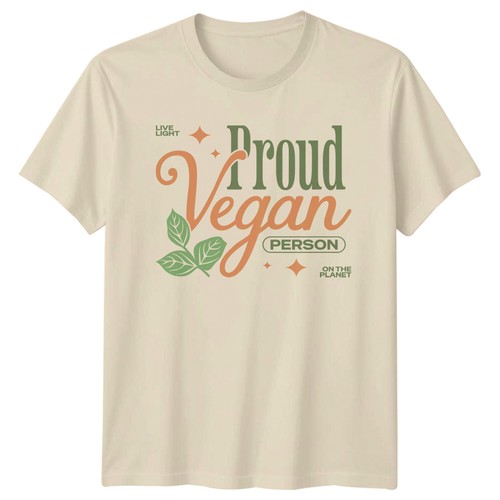 Proud vegan shirt - live, light