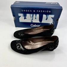 Gabor Milo Comfort Shoes Black Suede Women UK 5.5 Leather Accents Low Heel