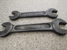 Two Vintage BSA Toolkit Forged Steel Motorcycle Spaners ( Imperial)