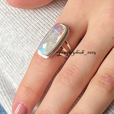 Blue Flash Moonstone Ring 925