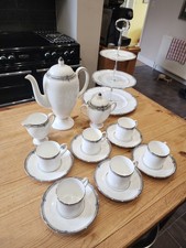 Wedgwood AMHERST coffee set with three tier cake stand