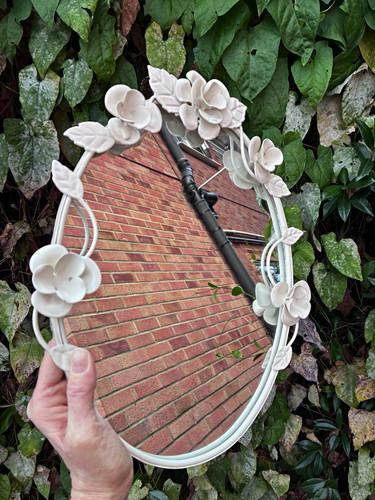 Dunelm oval wall mirror - wall, shabby