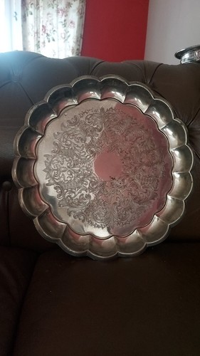 Vintage silver plated tray - vintage,