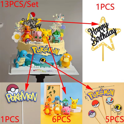 Pcs set pokemon cake - pcs/set,